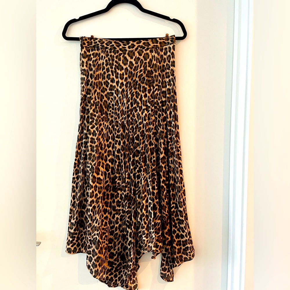 Zara Animal Print Slit Skirt